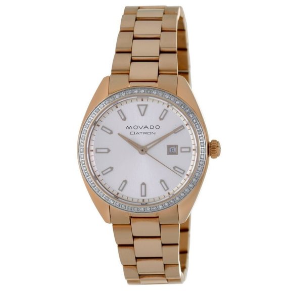 Movado White Dial Diamond Rose Gold Watch (1495$ MSRP) - Picture 1 of 10